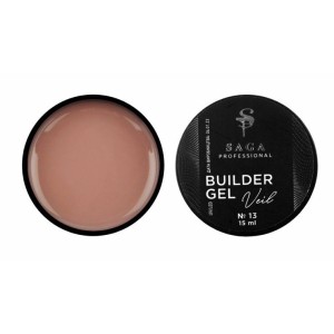 Гель для нарощування Saga Professional Builder Gel Veil 13, рожевий, 15 мл